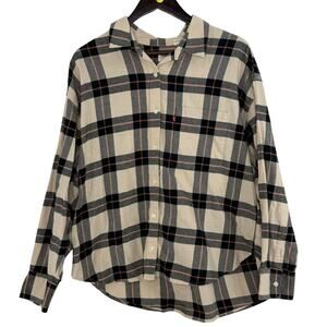 Levi’s Plaid Flannel Women’s XL Tan Black Pink